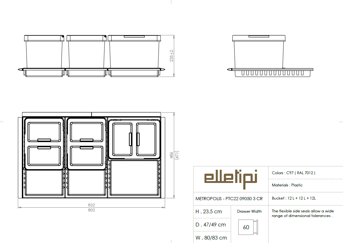 Parametry výrobku PTC22 09050 3CR C97 PPV